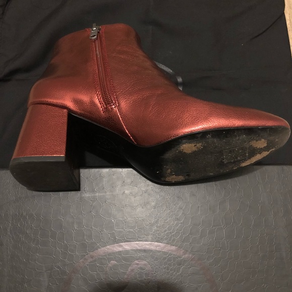 ASH Heroin Metallic Red Leather Booties - Picture 5 of 6